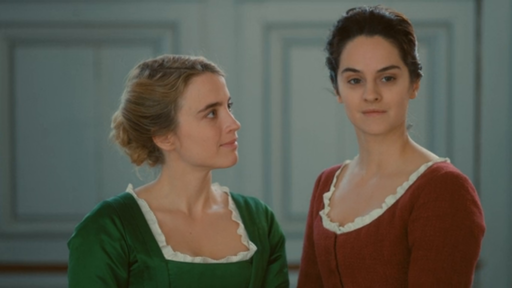 Adèle Haenel como Héloïse y Noémie Merlant como Marianne.